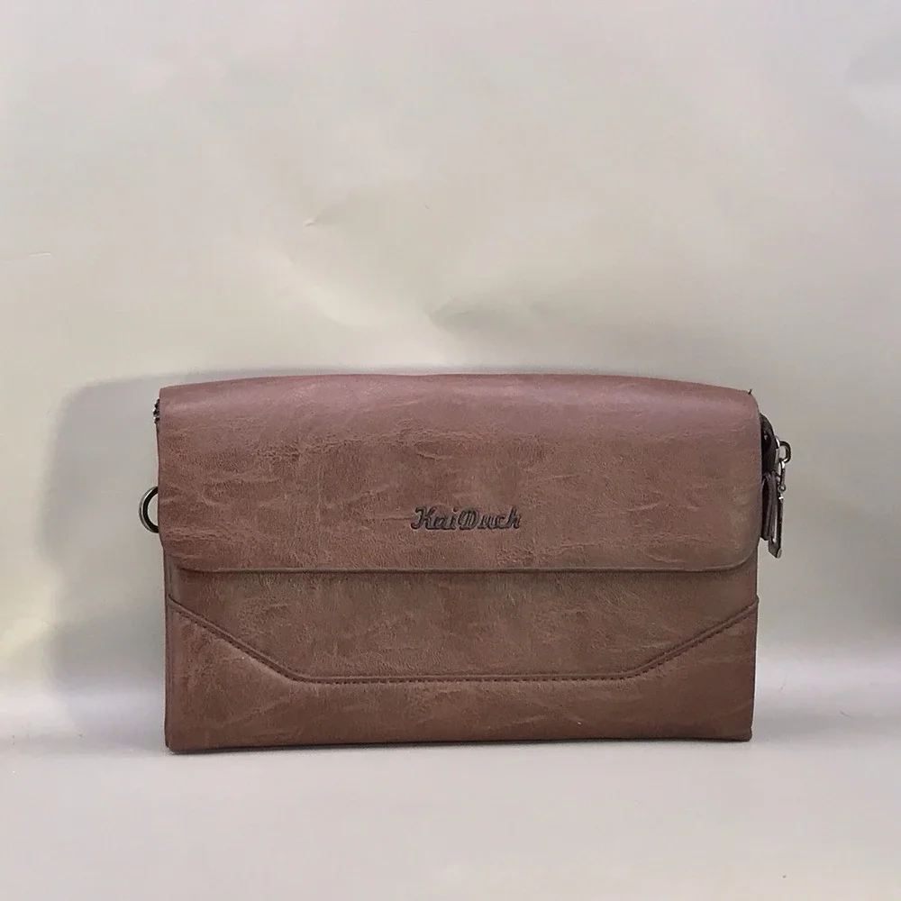 Kai Duch Brown Leather Wristlet Clutch MISSING STRAP‎
